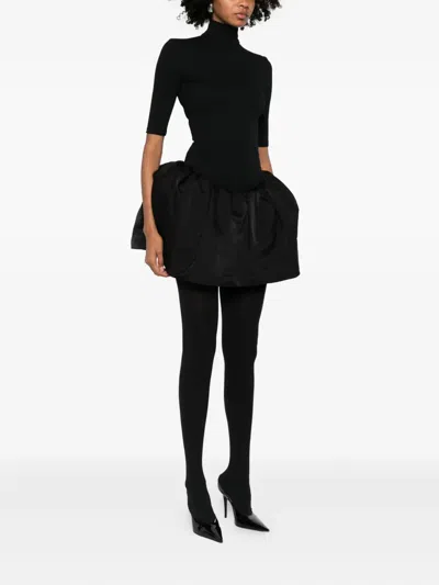 Magda Butrym Mini Dress With Balloon Skirt In Black