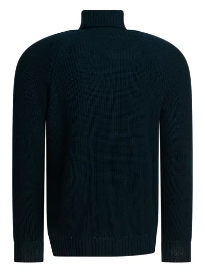 Rakkì Ribbed Roll-neck Sweater In Blue