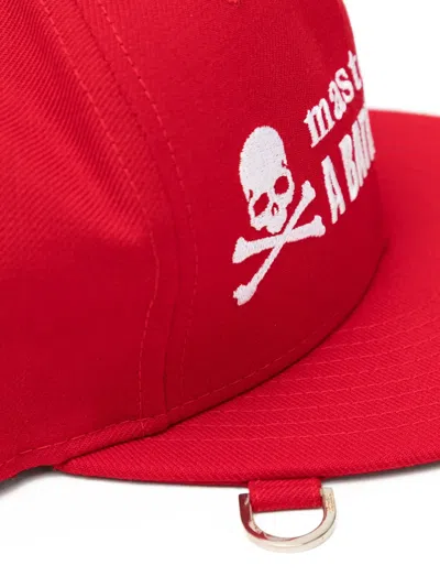 Mastermind Japan X A Bathing Ape Logo-embroidered Cap In Red