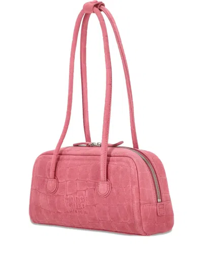 Margesherwood Soft Boston Leather Shoulder Bag In Pink
