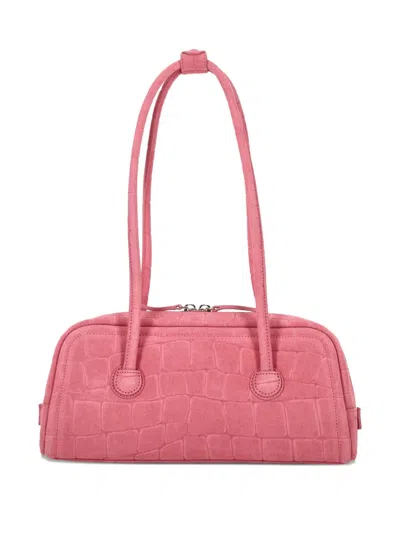 Margesherwood Soft Boston Leather Shoulder Bag In Pink