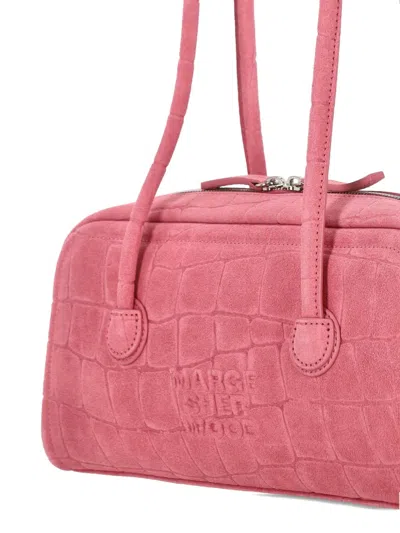 Margesherwood Soft Boston Leather Shoulder Bag In Pink