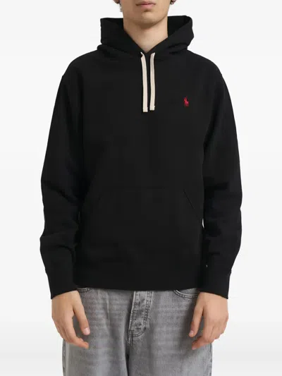 Polo Ralph Lauren Black Cotton-blend Sweatshirt In Black