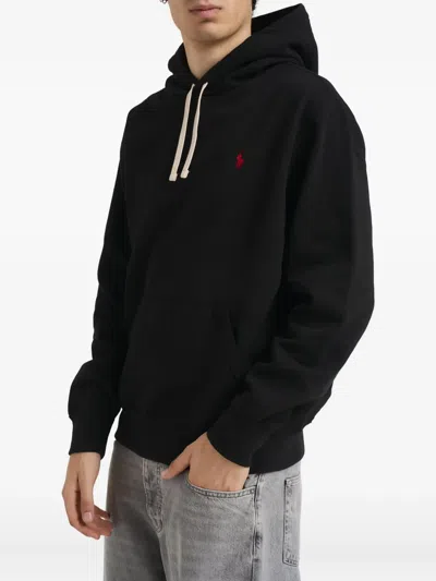 Polo Ralph Lauren Black Cotton-blend Sweatshirt In Black