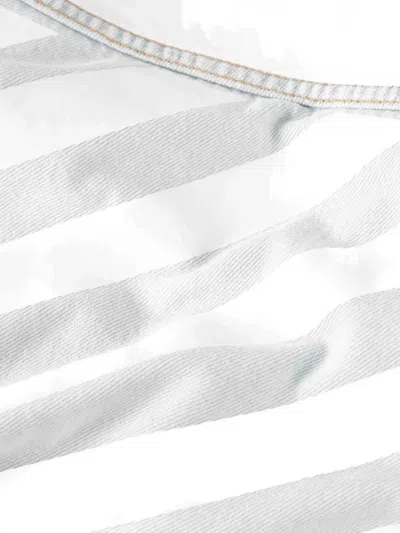 Off-white Button Stripes Jacket In Blue