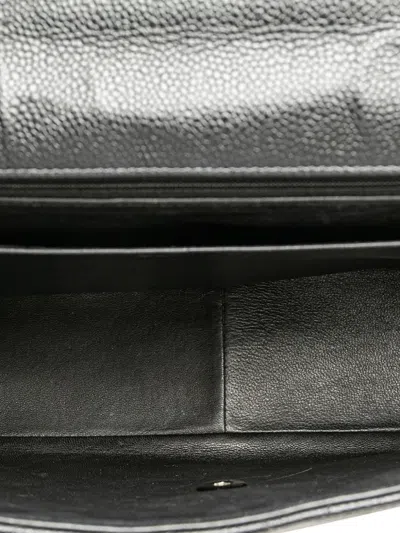 Pre-owned Chanel 2000-2002 Jumbo Classic Caviar Single Flap Shoulder Bag In Black