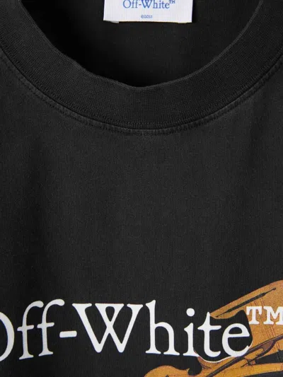 Off-white Washed Black Cupid Arrow Skate Logo T-shirt