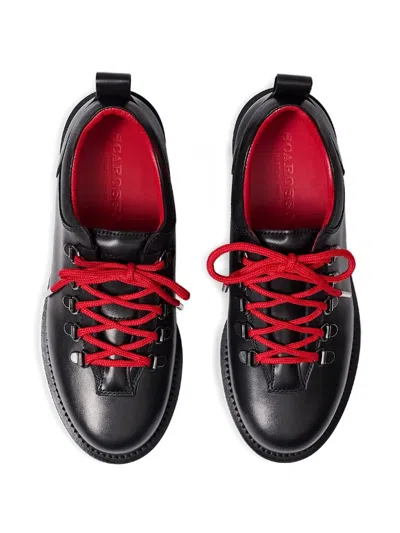 Scarosso Cora Lace-up Boots In Black