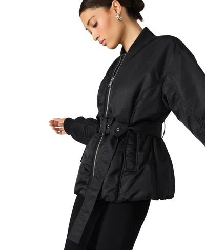 Steve Madden Eryn Belted Nylon Jacket In Animal Print