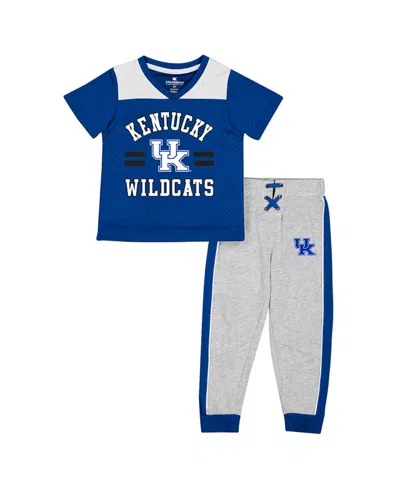 Colosseum Toddler 2-piece Royal/heather Gray Kentucky Wildcats Ka-boot-it Jersey And Pants Set In Blue