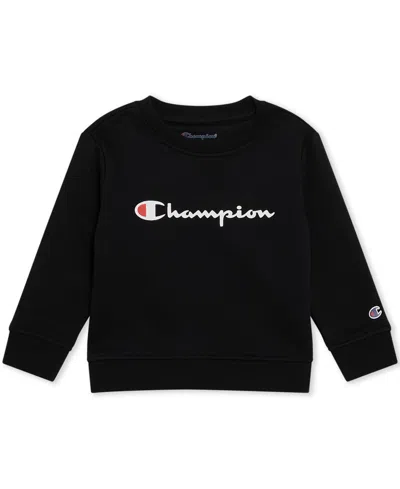 Champion Baby Boys 2-piece Long Sleeve Crew Sweatshirt And Joggers Set In Black