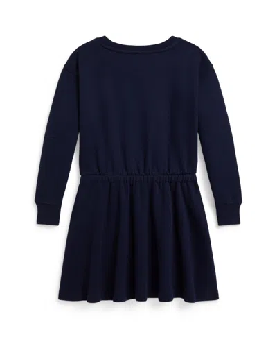 Polo Ralph Lauren Cotton Blend Dress With Polo Bear Print In Blue