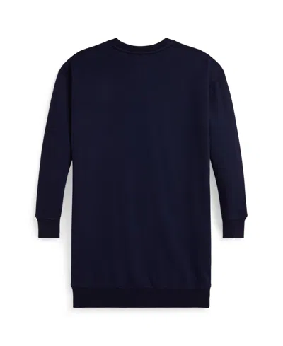 Polo Ralph Lauren Big Girls Polo Bear Fleece Sweatshirt Dress In Blue