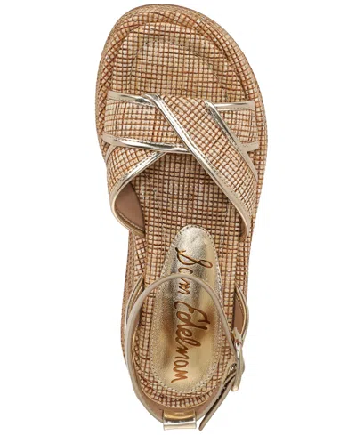 Sam Edelman Nylie Platform Ankle Strap Sandal Sand Dune Multi Faux Raffia In Brown