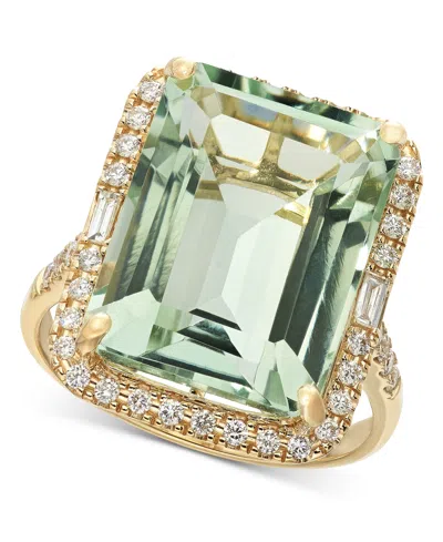 Effy Collection Effy Amethyst (10-3/4 Ct. T.w.) & Diamond (3/8 Ct. T.w.) Halo Ring In 14k Gold (also Available In Ci