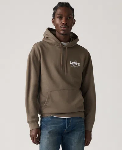Levi's Relaxed Graphic Hoodie Sweatshirt In Brown