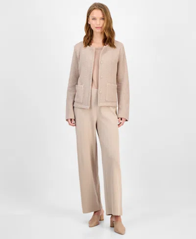 Eileen Fisher Women's Round Neck Cotton Jacket In Neutral