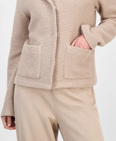 Eileen Fisher Women's Round Neck Cotton Jacket In Neutral