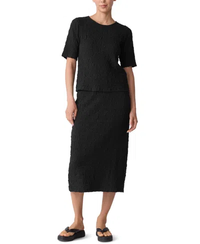 Eileen Fisher Women's Short-sleeve Crewneck T-shirt In Black