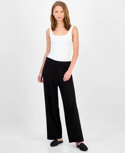 Eileen Fisher Women's Cotton Pull-on Pants In Black