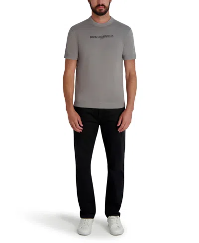 Karl Lagerfeld Men's Short Sleeve Sweater T-shirt In Gray