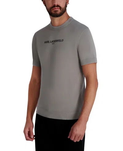 Karl Lagerfeld Men's Short Sleeve Sweater T-shirt In Gray