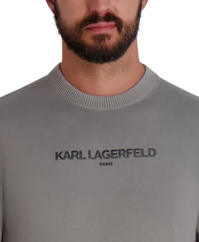 Karl Lagerfeld Men's Short Sleeve Sweater T-shirt In Gray