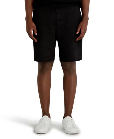 Karl Lagerfeld Men's Triangle Jacquard Textured Shorts In Black
