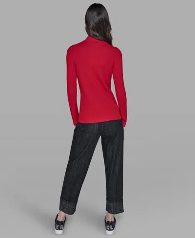 Karl Lagerfeld Women's Logo Tape Pullover Jacket In Red