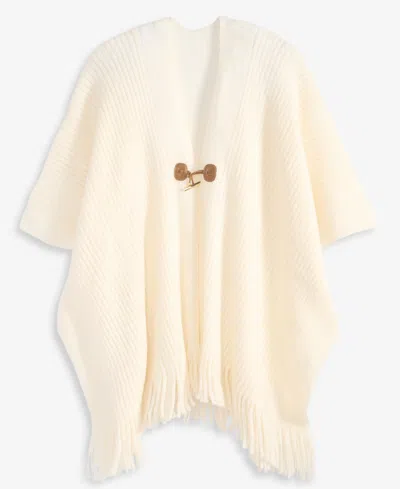 Style & Co Solid Ribbed Toggle Topper, Macy's Exclusive In White