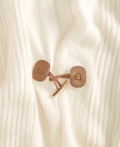 Style & Co Solid Ribbed Toggle Topper, Macy's Exclusive In White