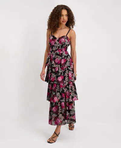 Siena Women's Sweetheart Neck Embroidered Dress In Multi