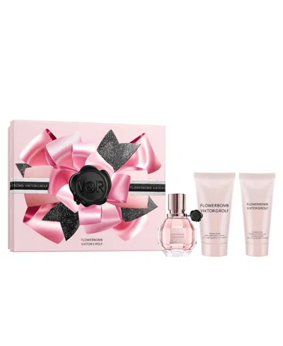 Viktor & Rolf Viktor&rolf Flowerbomb Eau De Parfum Set In Transparent