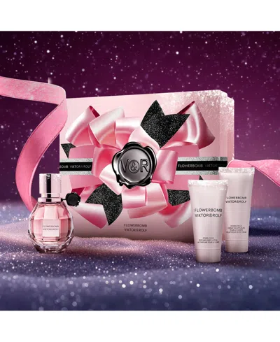 Viktor & Rolf Viktor&rolf Flowerbomb Eau De Parfum Set In Transparent