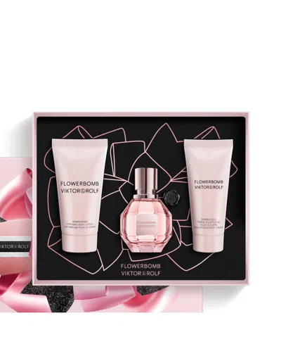 Viktor & Rolf Viktor&rolf Flowerbomb Eau De Parfum Set In Transparent
