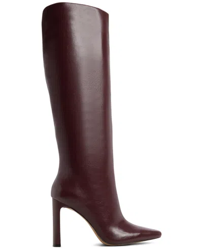 Aldo Women's Elyne Knee High Pointed Toe Boots In Burgundy