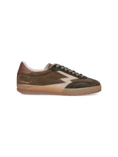Moa Master Of Arts Lightning-bolt Suede Sneakers In Brown