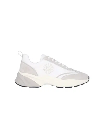 Tory Burch Multicolor Fabric And Suede Good Luck Sneakers In White