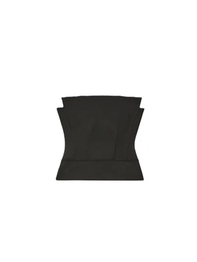 Another Tomorrow Strapless Panelled Bustier In Black