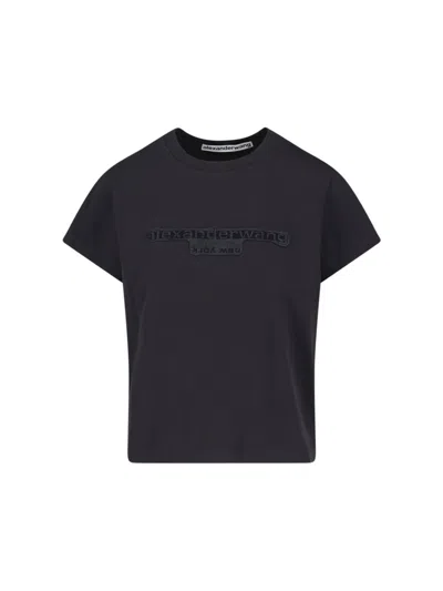 Alexander Wang Embossed Logo T-shirt In Black