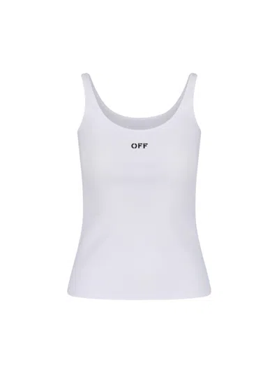 Off-white Off White Off Stamp Rib Tank Top White Black
