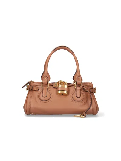 Chloé Chloe Paddington Medium Grained Leather Shoulder Bag In Brown