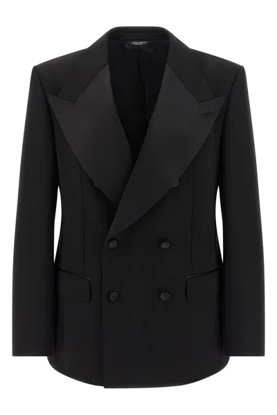 Dolce & Gabbana Double-breasted Sicilia Jacket In Black