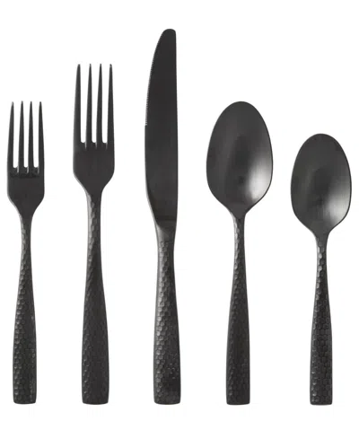 Fortessa Lucca Faceted 5-piece Place Setting In Black