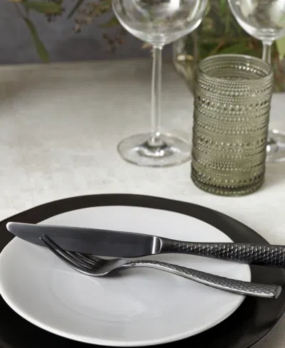 Fortessa Lucca Faceted 5-piece Place Setting In Black