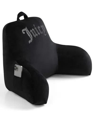 Juicy Couture Backrest Polyester Pillow With Pocket, 30" X 17" In Black