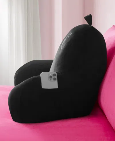 Juicy Couture Backrest Polyester Pillow With Pocket, 30" X 17" In Black