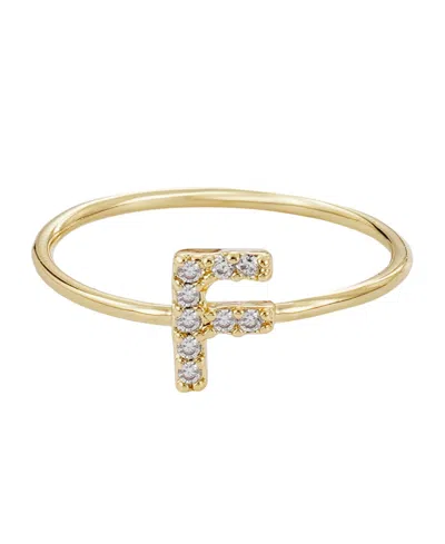 Adornia Gold Cubic Zirconia Pave Initial Ring A Sz 6 In Gold