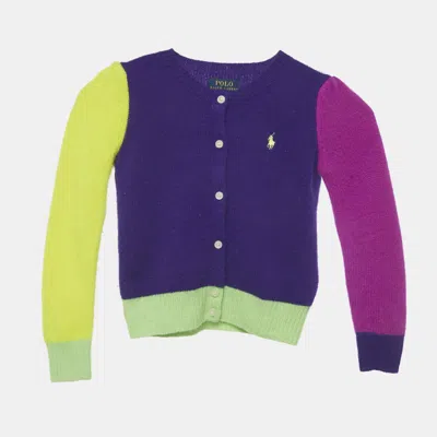 Pre-owned Polo Ralph Lauren Kids Purple Wool Cardigan 4 Yrs