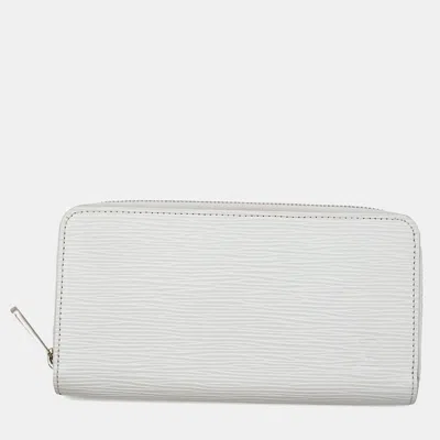 Pre-owned Louis Vuitton Zippy Wallet White Epi Leather